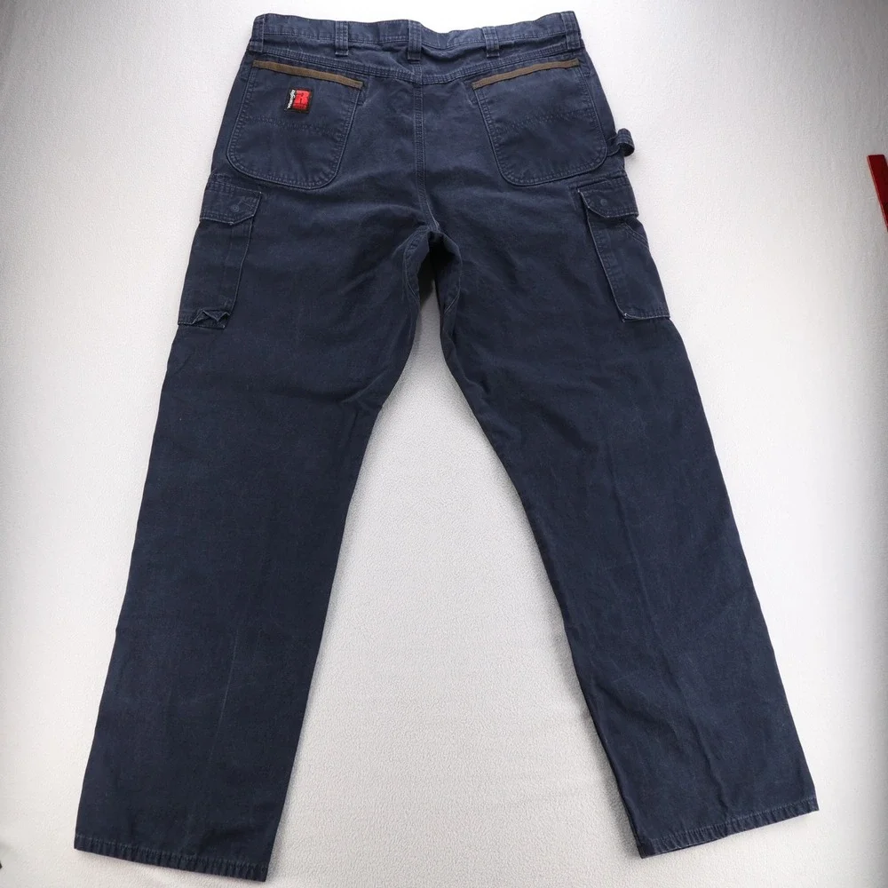 Wrangler Riggs‎ Workwear Mens Navy Blue Ranger Cargo Pants 3W060NY 40x35 Cotton
